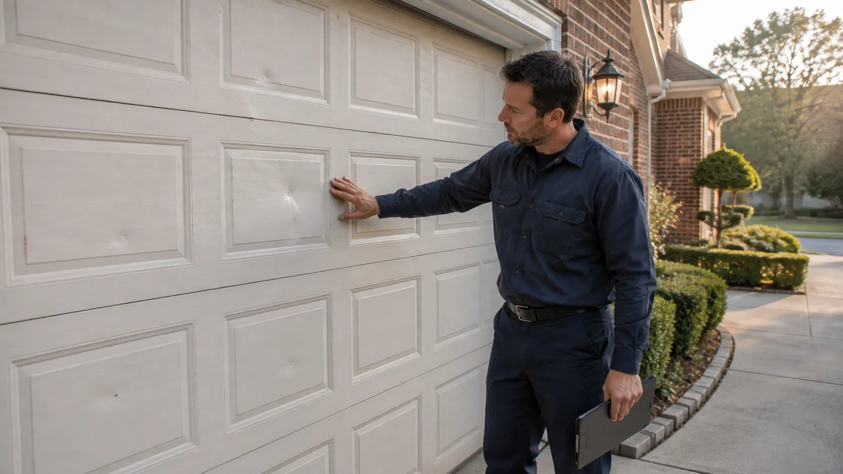Garage door detail illustrating is your danville garage door worth fixing or time to replace it