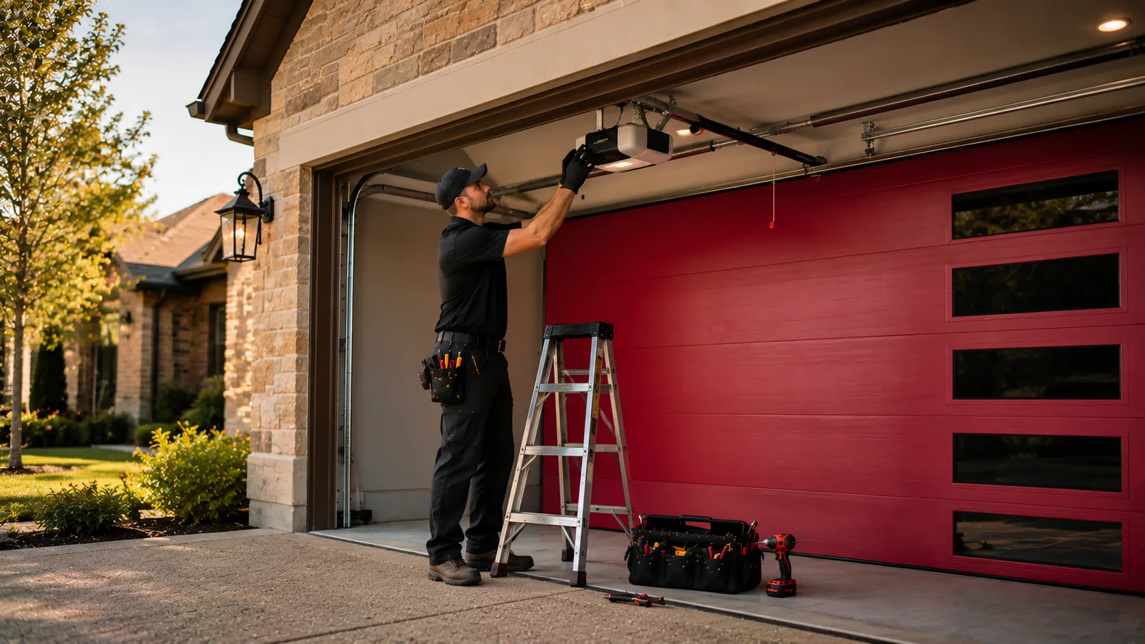 Garage door work on a home in Danville